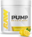 Bomba RAW Stim Free Pre Workout (Lemonade) - Non-Stimulant Pre Workout Suplemento Powder Nitric Oxide Booster - Pre Workout Suplementos Bebida para el entrenamiento - 40 Servimientos