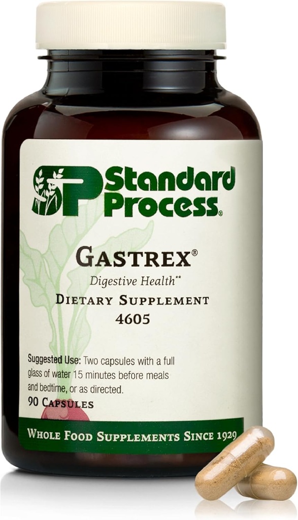 Gastrex de proceso estándar - Suplemento para la Digestión " GI Tract Support - Contiene Niacin - Non-Dairy " Non-Soy - 90 cápsulas (45 piezas)
