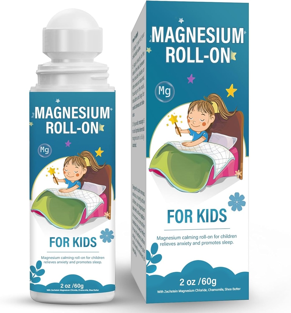 Loción de magnesio para niños, rollo de magnesio para dormir &amp; calma - Ayuda a los niños calma y sueño, crema de magnesio tópico - Soporte un humor equilibrado, tiempo de cama &amp; noche