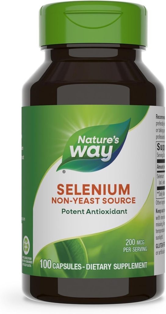 Camino de la Naturaleza Selenio, Fuente No-Yeste, Antioxidante Potente, 100 cápsulas (Paquete Mayo Vary)