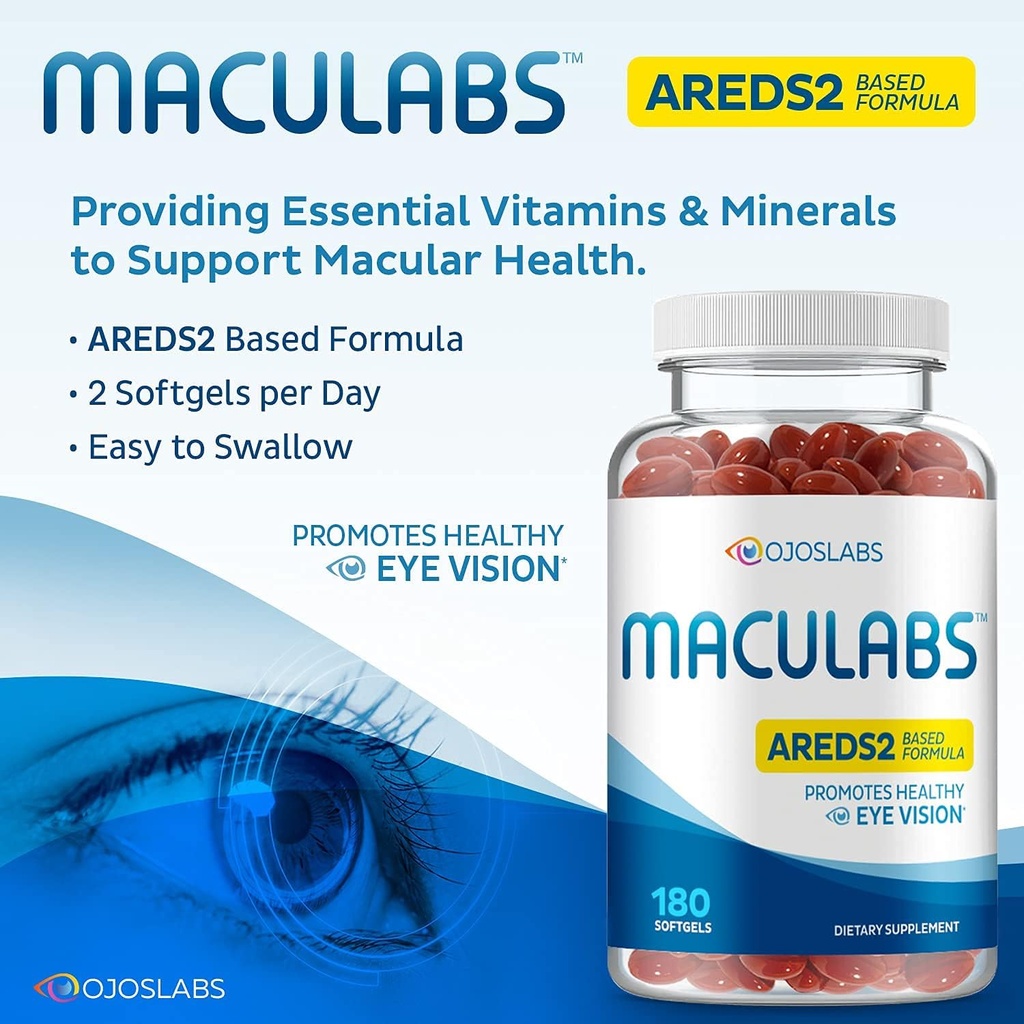 Vitaminas Ojo - AREDS 2 Base Fórmula - Vitamina Ojo con Lutein " Zeaxanthin para la Salud Macular - Suplementos Visión para Adultos - 180 Softgels Soporte " Cuidado de Ojos - Hecho en EE.UU.