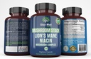 Lion Mane Mushroom Suplemento cápsulas con Niacin ¦ Mushroom Complex Capsules, con Turquía Tail Mushroom, Chaga Mushroom y Reishi Mushroom Extract, Mushroom Suplemento cápsulas