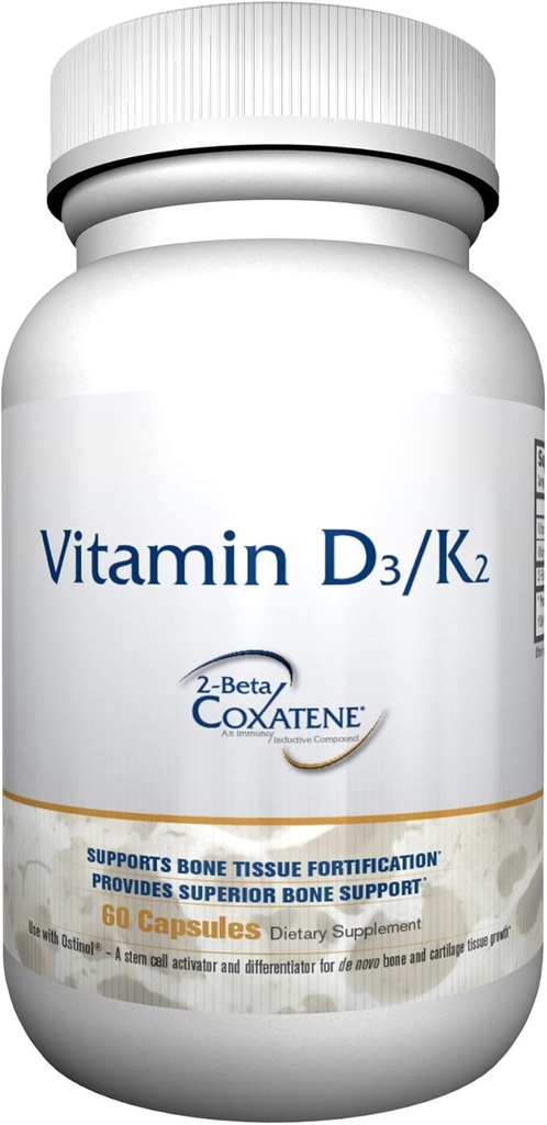 ZYCAL Vitamina D3/K2 Suplemento (60 cápsulas), Mejorar su bonificación y salud conjunta, Soporte superior de bonificación, promover la función saludable, aumentar su sistema de inmune, no GMO, libre de gluten