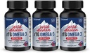 NANOWELL Wild Alaskan rTG Omega-3 Fish Oil 1196mg - EPA, DHA, Vitamina D3 &amp; E - 120 Softgels x 3 Botellas (360 Conde)
