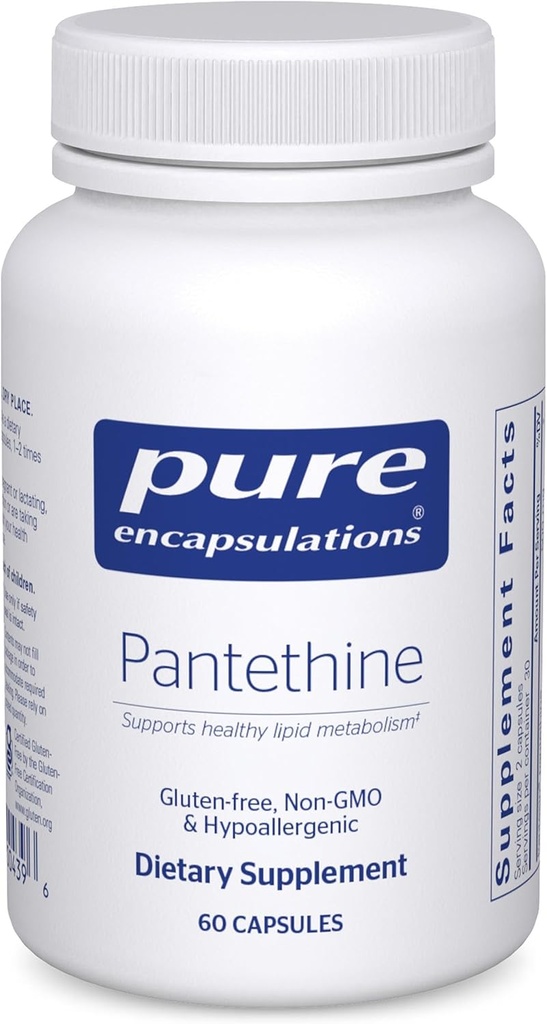 Encapsulaciones puras Pantethine ← Suplemento hipoalergénico Apoyos Metabolismo Lipid saludable y Función Cardiovascular