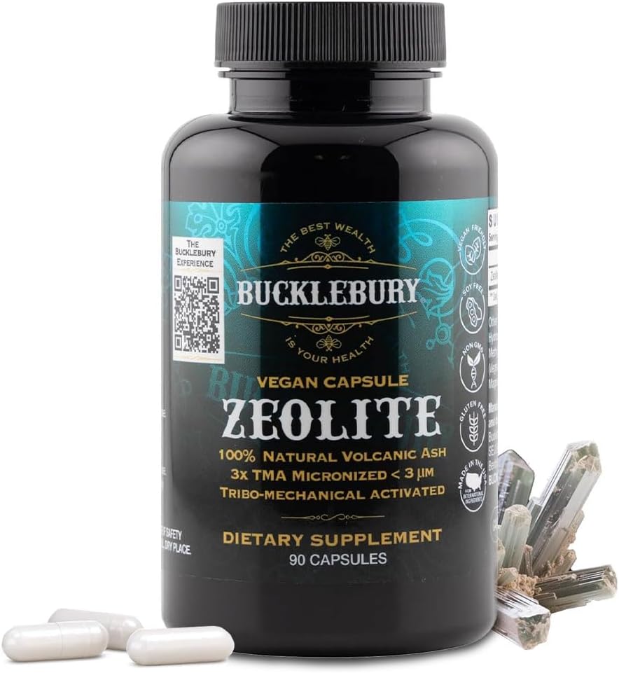 BUCKLEBURY Micronized Zeolite Capsules - Mineral Zeolite Detox for Adults - Supports Immune System, Metabolism & Digestive Health - Advanced Formula for Men &amp; Women - 90 Vegan Capsules