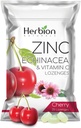 HERBION Naturals Zinc, Echinacea &amp; Vitamina C Lozenges 25 CT, Suplemento dietético para adultos y niños 5+, promueve el bienestar para toda la familia, 25 cuenta, cereza, paquete de 1