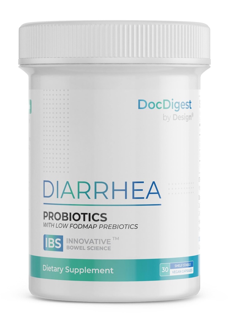 Probiótico contra la Diarrea IBS para el Alivio de la Diarrea e IBS-D - Píldoras antidiarreicas clínicamente estudiadas para el Confort a largo plazo - Medicamento de Diarrea para adultos - Suplemento y Medicina IBS especializada