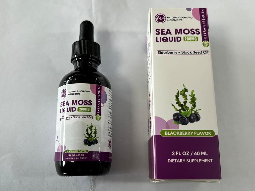 Irlandés Moss Liquid Drops - Irlandés Sea Moss, Black Seed Oil, Elderberry & Burdock Root - 6X Stronger Sea Moss Advanced Drops for Immune Support