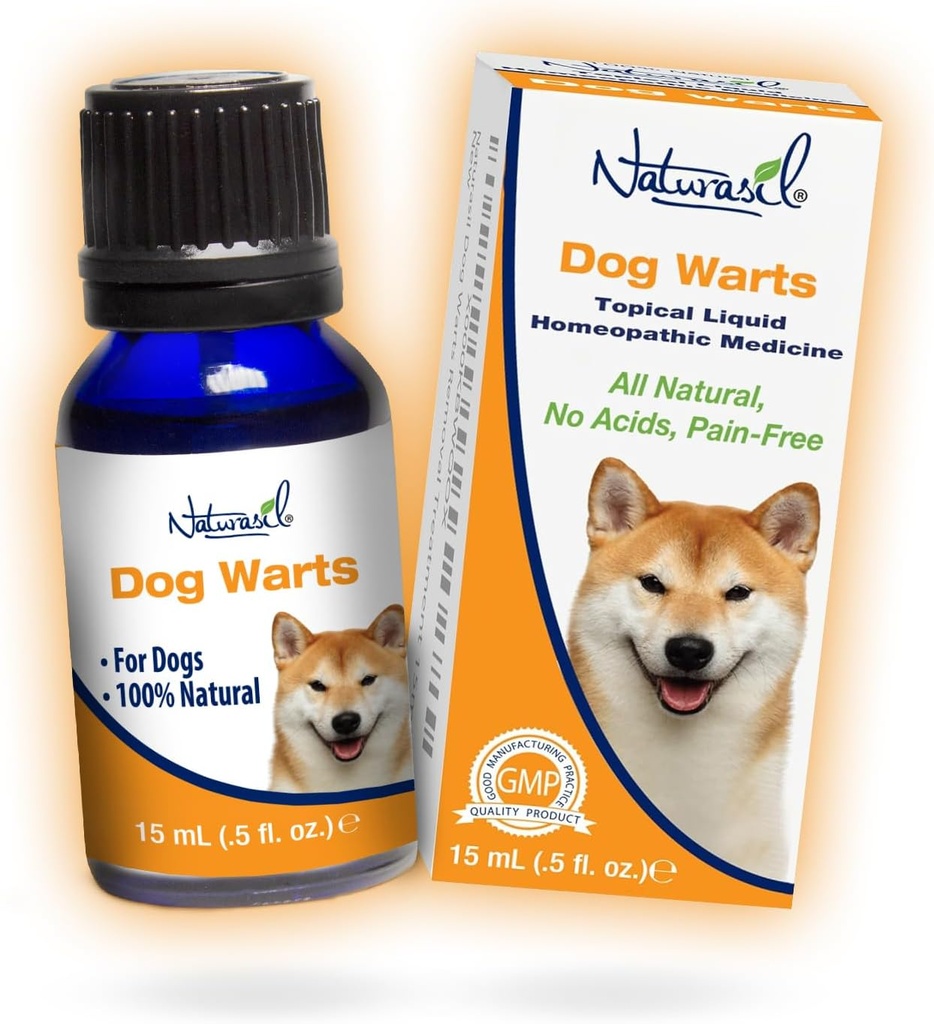 All-Natural Dog Warts Remover by Naturasil — Pure Thuja & Plant Extracts for Topical Wart & Skin Blemish Remover on Pets ← Fast-Acting, Gentle & Doin-Free TEN No Acids ← Safe for Dogs 3+ Months TEN 15mL