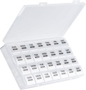 Organizador de píldoras mensuales, Caja de píldoras de 28 días 1 Hora a día con caso Dust-Proof, Grandes 4 semanas un contenedor de caja de píldoras del mes, Caja de caja de vitaminas diarias para píldoras/medicina/Fish Oil/Supplements(White)