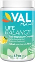 Pólvora Complejo de Magnesio VAL Triple: Citrato, Glycinate, Taurate – Bebida de Relajación Anti-Estres – Sabor de limón natural – Magnesio de 400 mg, Vitamina B6 – 6.9 Oz - 70 Servimientos (Pack de 1)