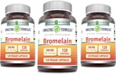 Fórmulas asombrosas Bromelain Suplemento Silencio 500 Mg Silencio 2400 GDU Silencio 120 Veggie Capsules Silencio No-GMO Silencio Gluten Gratis Silencio Made in USA (3 Pack)