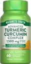 La verdad de la naturaleza Turmeric Curcumin 1500 mg  60 cápsulas ← Black Pepper Extract, Olive Leaf " Tart Cherry ← Non-GMO " Gluten Free Supplement