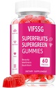 Suplemento de frutas y verduras - Frutas y verduras Gummies (60 gummies), 16 superfrutos " 15 verduras, frutas " hierbas, frutas y verduras, no transgénicos, pictonas, sin gluten, sin más cápsulas