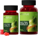 Manzana Vinagre Gummies B12 Multivitamínico,ACV Suplemento Gummy Vitaminas, Suplemento Vegetariano para Mujeres &amp; Hombres,No GMO,Apoyo Niveles de Energía Normal &amp; Gut Health 60 Gummies (90)