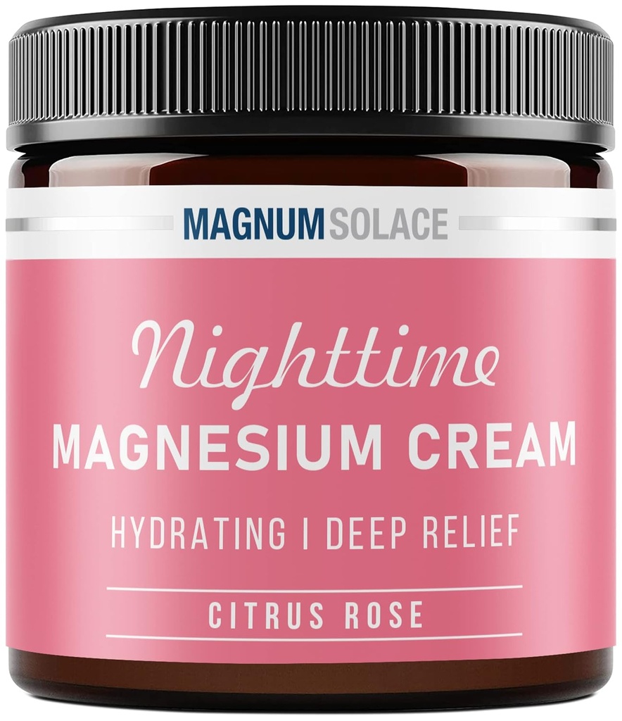Loción de magnesio – Crema de magnesio nocturna – Aplicar a musculos, brazos o tópicos - Cloruro de magnesio tópico – EE.UU. Hecho y seguro para niños (Citrus Rose) 4 Fl Oz (Pack de 1)