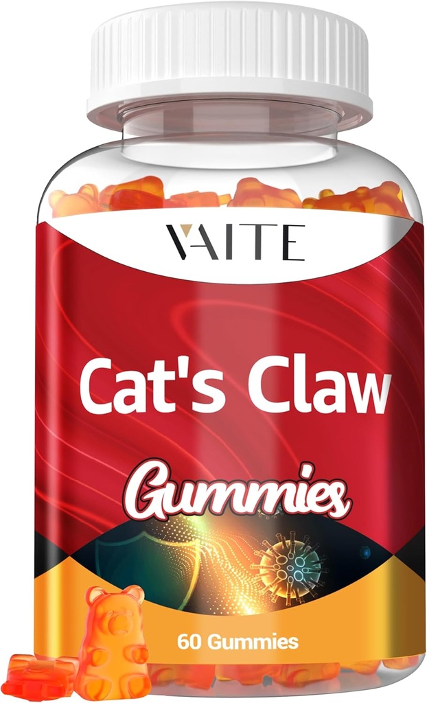 Cats Claw Herbal Suplementos 1000mg Gummies - Uncaria Tomentosa Extract, Vegan Immune Support, Joint Health, Inflammatory Balance, Total Wellness, Sugar-Free, Gluten-Free, 60 Chewables