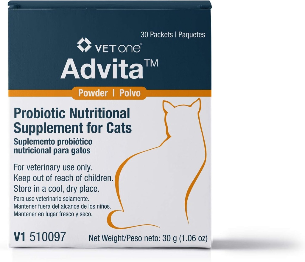 VetOne Advita Powder Suplemento nutricional Probiótico para gatos - 30 paquetes (1 gramo)