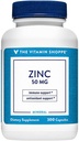Zinc 50mg admite la salud del ojo de la función inmunitaria saludable, altamente absorbible, suplemento antioxidante Servicio diario, lácteo sin gluten (300 cápsulas) por The Vitamin Shoppe