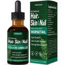 Pelo de cola de caballo, Tiradas Líquidas de uñas, Cola de Caballo, Biotina y Romero, Vitaminas Gotas para el Cabello Uñas y Piel, Suplementos de Crecimiento del Pelo para Mujeres w / Extracto rosemario. 2oz