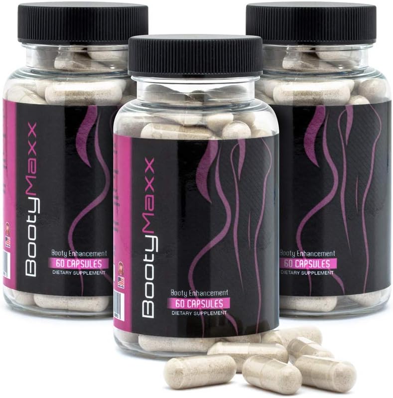 Booty Maxx Pills, Suplementos para Mujeres y Hombres, Meta sus Curvas, Butt Fórmula con Ingredientes, The Original Booty Brand.