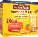 Nature Made ImmuneMAX Fizzy Drink Mix, con Vitamina C, Vitamina D y Zinc Suplemento para Immune Support, Fast Absorption, 30 Stick Packs, 0.4 Ounce