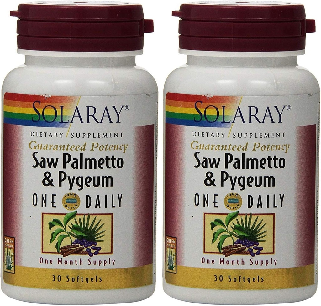 Saw Palmetto y Pygeum One Daily 30 Softgel (Pack of 2) Solaray