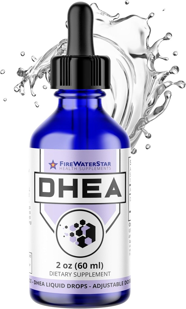 FWS DHEA Liquid Drops - Suplemento de DHEA puro para hombres y mujeres - Dosificación ajustable 5mg 10mg 25mg 50mg - admite equilibrio hormonal, vitalidad, motivación, energía, envejecimiento saludable