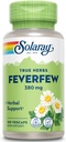 SOLARAY Feverfew Leaf 380 mg Silencioso Circulación saludable, Tono de vaso sanguíneo, Apoyo cómodo ← No GMO &amp; Vegan  100 VegCaps