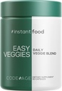 Codeage Instantfood Easy Veggies, Over 15 Vegetable Powders Equivalent All-in-One, Daily Vegan Blend, Whole Food Greens Vitamins Supplement Capsules, Phytonutrients Multivitamin, Non-GMO, 90 Capsules