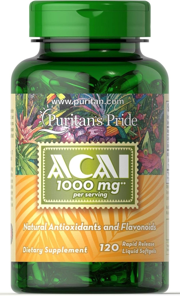 Puritans Pride Acai 1000 Mg, 120 Conde