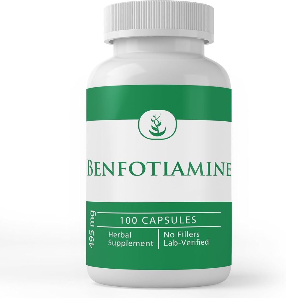 PURE ORIGINAL INGREDIENTES Benfotiamine, (100 cápsulas) Siempre puro, sin aditivos ni artillería, Lab Verified