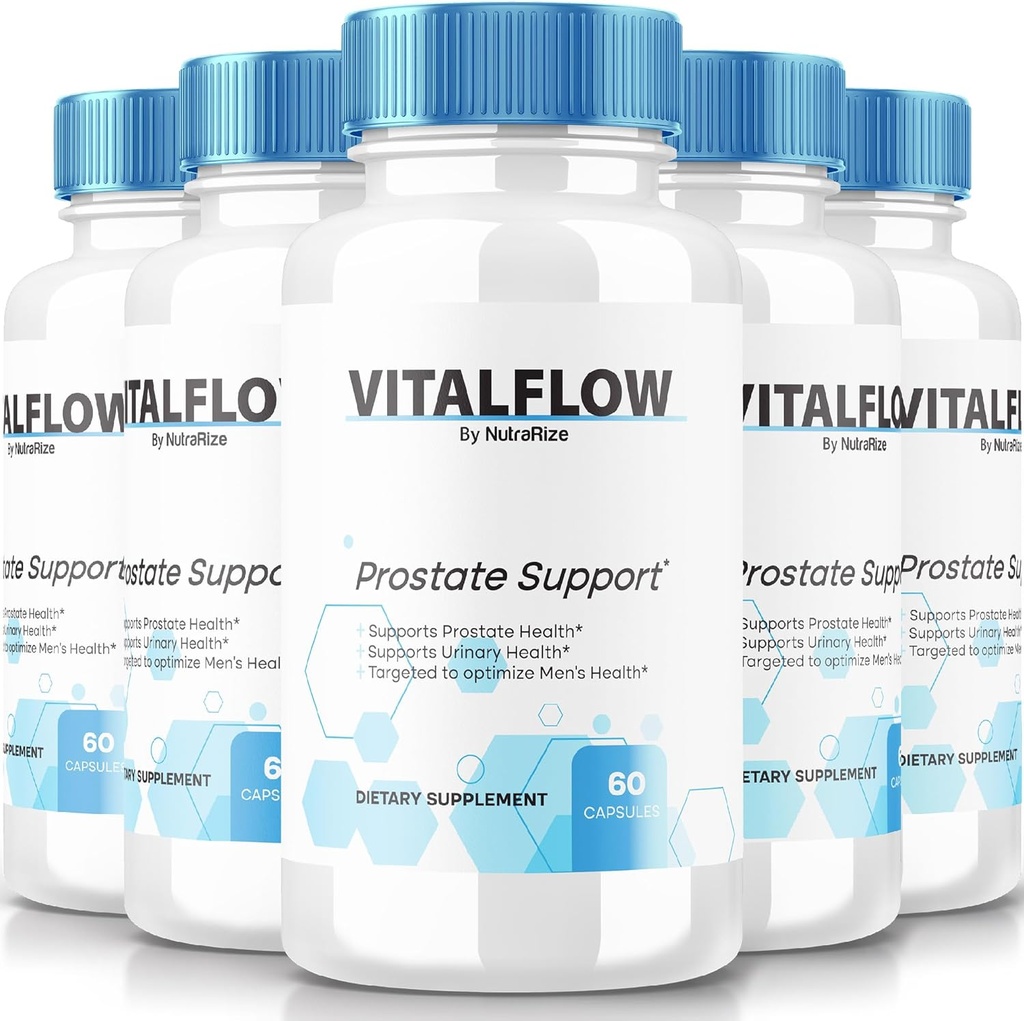 (5 Pack) VitalFlow Capsules, VitalFlow Advanced Prostate Support Fórmula, Fórmula Nacional Oficial para el Control de Regain, Máxima Fuerza Píldoras para apoyar Wellness, Vital Flow Reseñas (300 cápsulas)