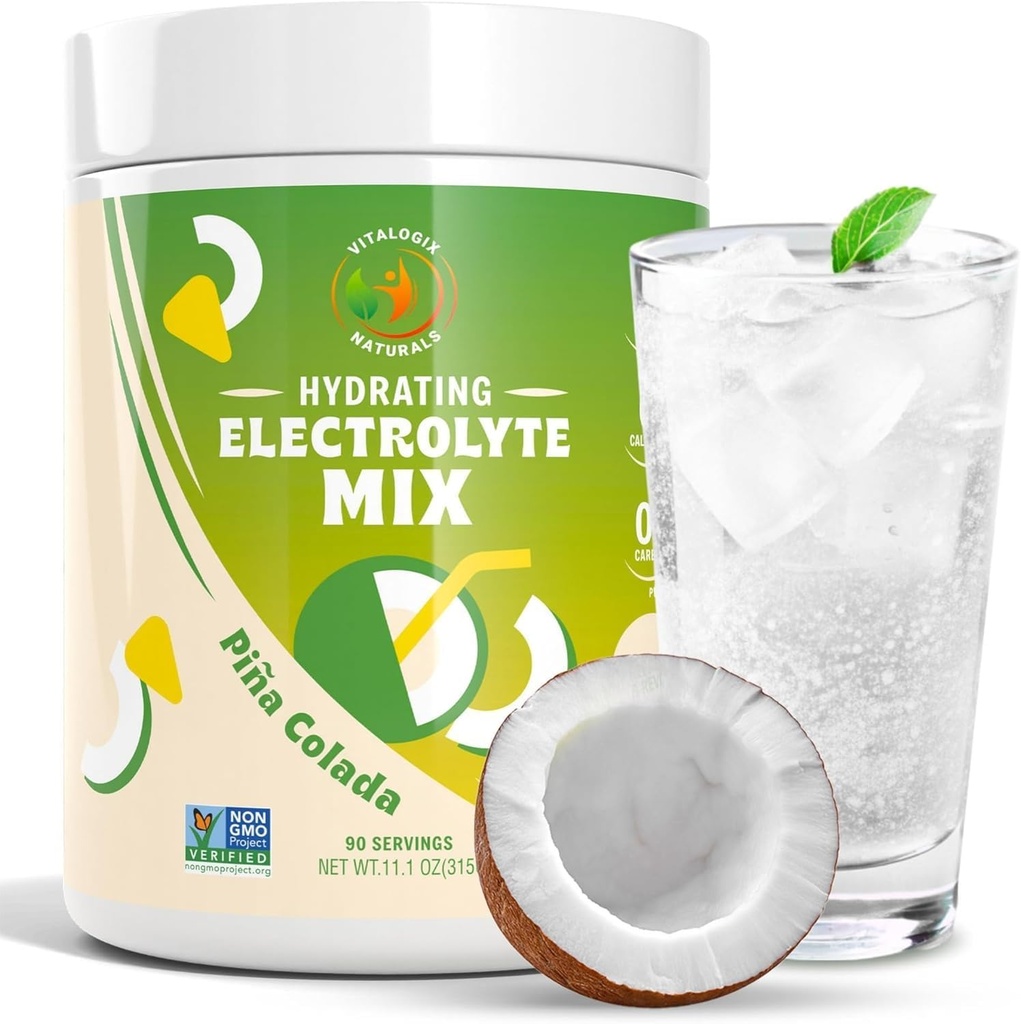 Polvo de electrolito – Mezcla de hidratación libre de azúcar con Magnesio, Potasio, Calcio &amp; Sodio ← Zero Carb Electrolyte Drink for Muscle Recovery, Cramp Relief & Energy ← 90 Servings
