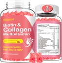 2 Pack Collagen Gummies for Women Men, Hydrolyzed Collagen Peptides Tipos I,II,III,V,X con Biotina & Ácido Hialurónico, Vitaminas C A D E B12 K2 Soporte, Libre de azúcar para uñas de pelo de piel Immunity Energy