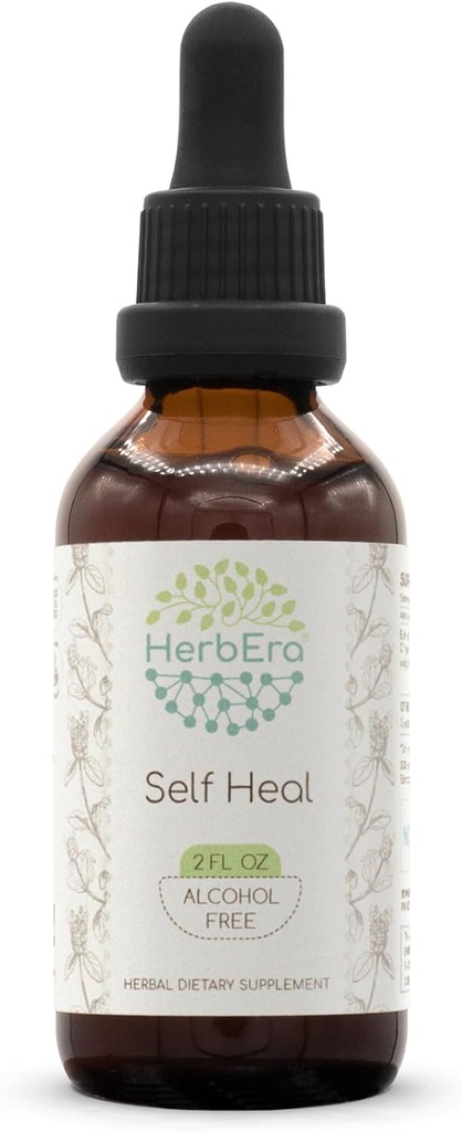 HerbEra Self Heal B60 Extracto herbal libre de alcohol Tintura, gotas líquidas concentradas Self Heal (Heal All, Prunella Vulgaris) (2 fl oz)