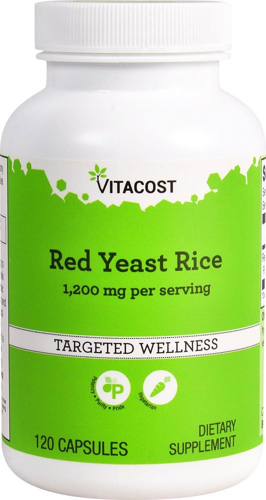 Vitacost Red Yeast Rice - 1200 mg - 120 Vegetarian Capsules