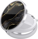 Nipichsha Pill Box, Small Pill Case for Purse & Pocket, Cute Travel Medicine Organizer, Portable Medicine Container Holder to Hold Vitamins, Medication, Fish Oil &amp; Supplement, Luxury Black Marble