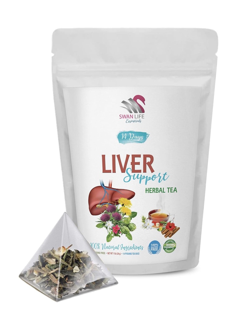 Héroe Detox Herbs - LIVER DETOX HERBAL TEA, 14 Días - raíz de burdock y té de león, hígado de apoyo té orgánico, hepática desintoxicación té cafeína libre, hepática limpieza desintoxicación &amp; reparación de té de hierbas, 1 Pack 14 bolsas