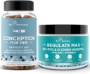 Concepción para sus capsules + Regular MAX Myo-Inositol D-Chiro Inositol Powder - Apoyo a la fertilidad, Equilibrio de hormonas, Ciclos regulados - 60 cápsulas blandas vegetarianas + 60 Servidores Polvo