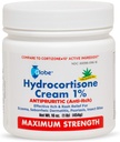 Globe Hydrocortisone Crema de fuerza máxima 1% w/Aloe, 16 oz, Crema anti-Itch para el enrojecimiento, hinchazón, picazón, sarpullido, errores / mosquitos, eczema, hemorroides > Más, 16 oz Jar