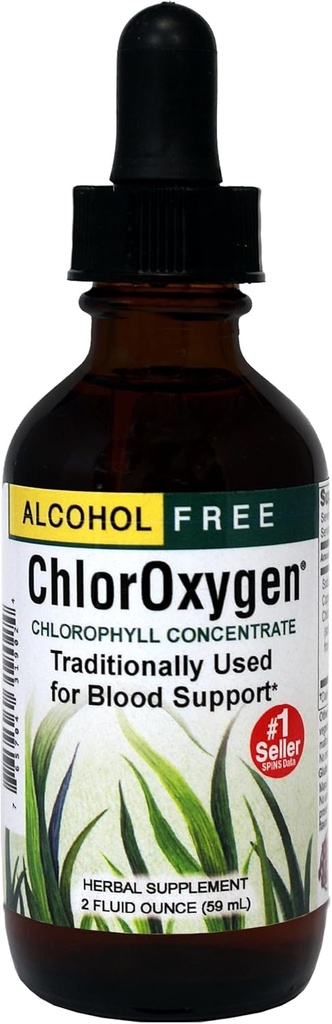 Herbs Etc. ChlorOxygen Chlorophyll Concentrate - Highly-Concentrated Energy Support - Aids Healthy Blood Circulation - Natural Vitality Support - Alcohol-Free - Mint, 2 fl oz (Acerca de 132 Servings)