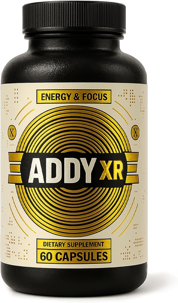 ADDY XR - Adderall Alternative - Luxury Energy Management - Focus & Energy Supplement - High End Brain Booster - Focus, Energy y Memory Support Vitaminas - 60 Day Supply