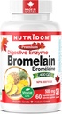 Nutridom Bromelain Digestive Enzyme Pineapple Supplements, 2400 GDU, 500mg, Non-GMO, Vegan, Free of Gluten, Soy & Dairy (60 Count)