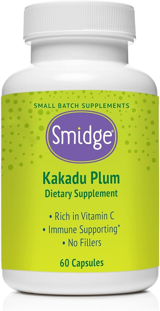 Smidge® Kakadu Plum Capsules, 60 ct. Pura, Vitamina C no GMO de Australia Kakadu Plum. Sin artillería, sin ácido ascórbico
