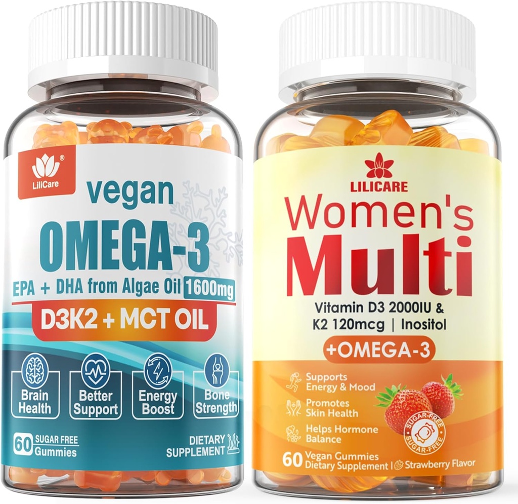 Mujeres Multivitamina Gummies Vegan Omega3 Gummies 1280mg