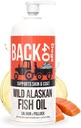 Black 40 perros Wild Alaskan Fish Oil for Dogs, Skin and Coat Supplement for Dogs & Cats, Omega-3-Rich Salmon and Pollock Oil, EPA & DHA Dog Salmon Oil for Brain, Heart, and Joints 32 fl oz