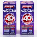 Nighttime Sleep-Aid Liquid, 50mg Diphenhydramine HCl, Twin Value Pack (80 Doses), Grape Flavor, Fall Asleep Fast &amp; Stay Asleep Longer