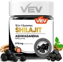 VEV Shilajit Gummies for Hombres " Mujeres que viven 1000mg Shilajit " Ashwagandha Gummies with Sea Moss " L-Theanine for Energy, Vitality " Stress Balance TEN Vegan, No Añadido Sugar tención 90 Conde for Daily Wellness